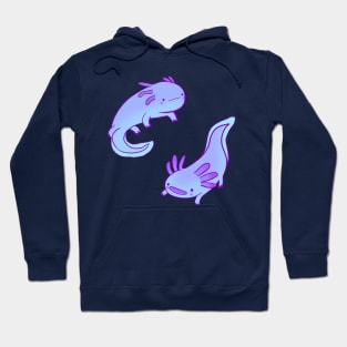 Blue axolotls drawing Hoodie